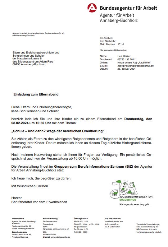 Einladung BIZ 8